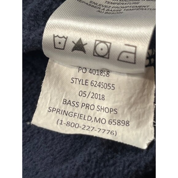 Bass Pro Shops Mens Medium Navy Blue Hoodie 6245055 Fishing Hunting Outdoor - Picture 7 of 9